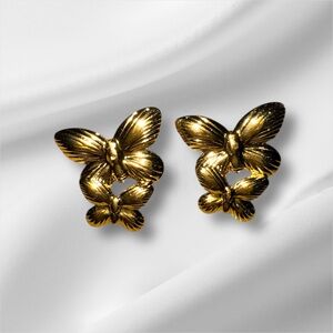 Gold Butterfly Stainless Steel Earrings
